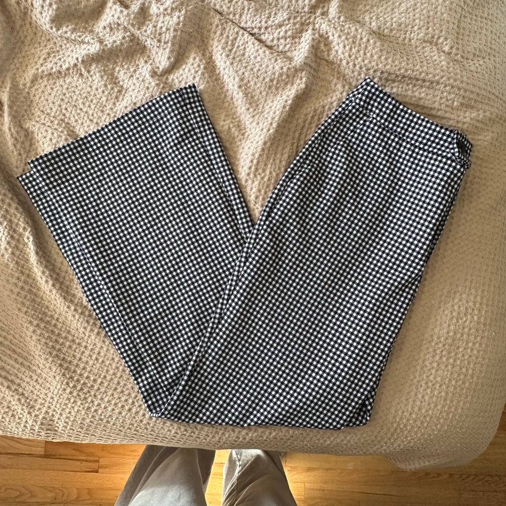 NWT Avec Les Filles Checkered Flared Pants